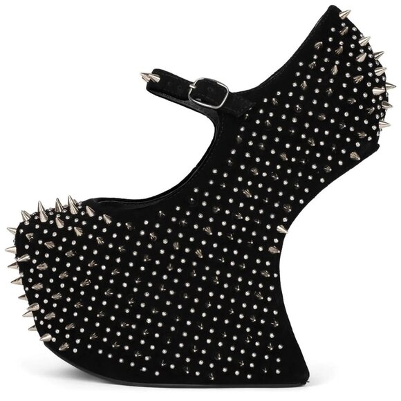 JEFFREY CAMPBELL PRICKLY SPIKE PLATFORM SHOES in BLACK - Picture 3 of 12